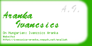 aranka ivancsics business card